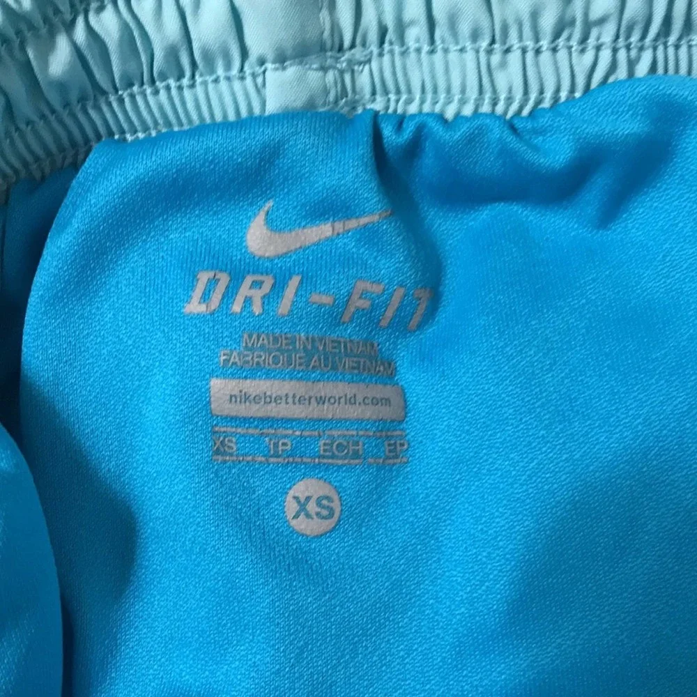 Nike 2 pair of Shorts, Dri-fit, teal, small and light blue, Xsmall - Picture 6 of 12